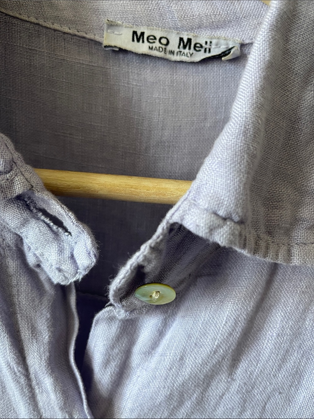 Italian 100% Linen Button-Front Maxi Dress in Lavender - Picture 2 of 9